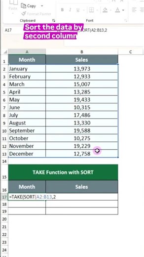 Excel Trick 🔥 Get TOP Values Using TAKE + SORT!