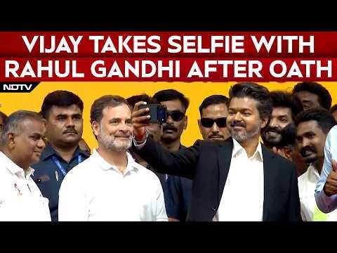 Vijay Oath Ceremony | Vijay Records Crowd Video With Rahul Gandhi On Stage