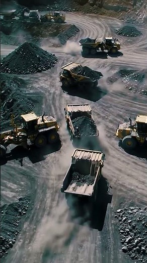 Giant Mining Machines in Action: Heavy Equipment Operations at an Open Pit Mine ⛏️