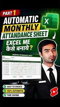 Learn to Create Attendance Sheet in Excel | 100% Automatic | Part 1🔥🔥