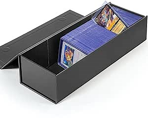 Amazon.com: tutata Trading Card Storage Box, Baseball Card Storage Box Holds 900+ Sport Cards or 200 Top Loaders, Fits Football, Basketball, Hockey, Gaming & Trading Cards, Black, 13x4x3 inches : Sports & Outdoors