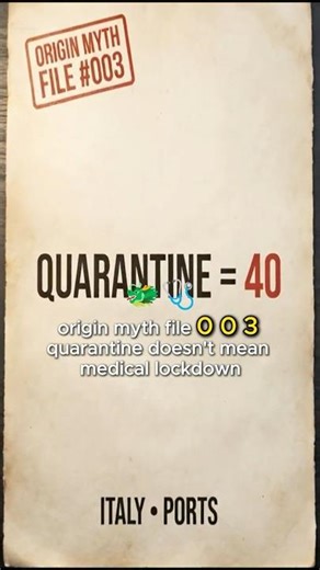 Origin Myth File #003: Quarantine = 40 Days #OriginMyths #HistoryShorts #quarantine