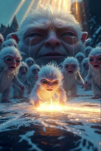 FROSTY FRIENDS: The Mountain of Whispers ❄️✨-The Lost Glow#aiart #animationreel #magicaljourney