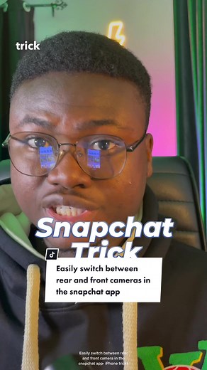 Here's how to easily switch between rear and front cameras in the snapchat app - iPhone tricks. #snapchat #iphonetricks #tech #xyzbca #shallytech