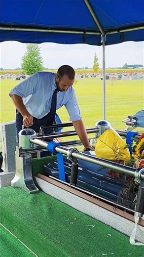 Lowering A Casket #burialvault #casket #casketlowering #interment #grave #burial #cemetery #funeralb