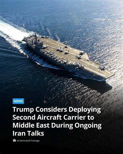 President Donald Trump is weighing the deployment of a second U.S. aircraft carrier to the Middle East as indirect talks with Iran continue in Oman, according to officials. The move would add to an expanded naval presence in the region, following the earlier arrival of the USS Abraham Lincoln strike group. The administration says the buildup is intended to strengthen its negotiating position as it presses Tehran on its nuclear and ballistic missile programs. The decision underscores a strategy t