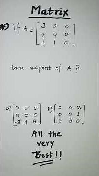 MATRICES Trick ( adjoint and inverse ) shortcut FOR NDA/JEE/AIRFORCE/CLASS 12 NCERT maths by tricks