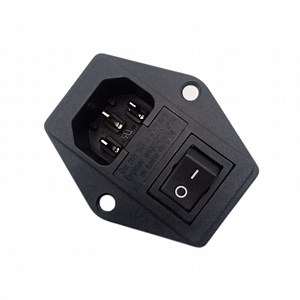 [Hot Item] IEC C14 Screw Panel 250V 10A Inlet Connector Single Fuse Male Power Socket with on-off Rocker Switch Power Entry Module