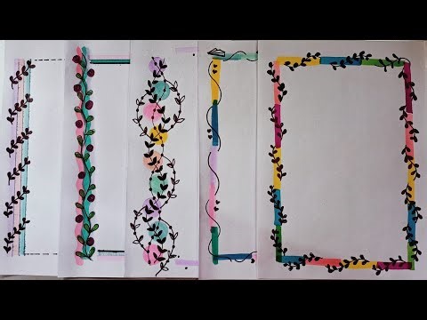 5 Aesthetic Front Page Designs/Border Designs/English Project Work Design/Notebook Decoration