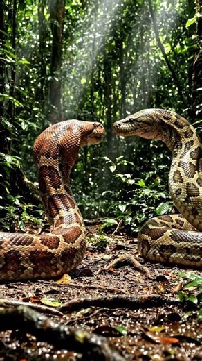 Boa vs python #animalfight #wildlife #nature #enemy