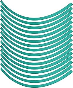 Reflective Wheel Rim Stripe Decal Sticker for 16-19 inch Rim Size Universal Car Motorcycle Wheel Reflective Pinstripe Decal Tape Sticker Decoration Film (Blue Green)
