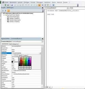8Formatierung der CommandButton1 Excel VBA