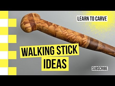 WALKING STICK IDEAS. WOODCARVING A HERRINGBONE PATTERN