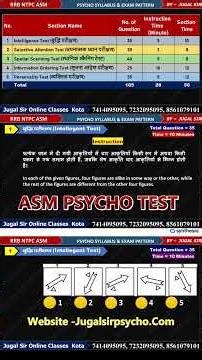 RRB ASM Psycho Test 2025 5 Sections You Must Know! 📘 #RRBNTPC2025 #RailwayRecruitment #ASMPattern