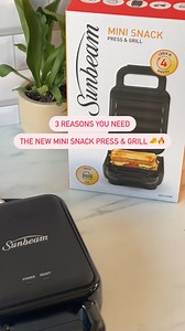Say hello to your new lunch MVP 👋 Introducing the NEW Sunbeam Mini Snack Press & Grill ✨ Tiny but mighty, this compact press makes the ultimate golden toastie in just 4 minutes. Perfect for solo lunches, quick snacks and cheesy cravings on repeat 🧀🔥 #Sunbeam #LiveMoreEffortless #MiniSnackPress | Sunbeam Australia and New Zealand