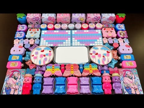 MAKE PURPLE WITH PURPLE ! MIXING SLIME WITH MAKEUP VS GLITTER! Mixing Random Things Into Slime #5967