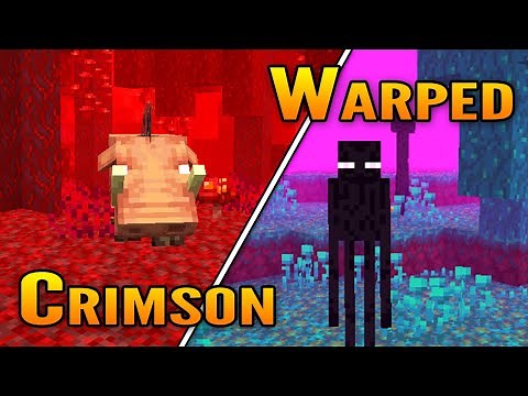 Minecraft 1.16 Crimson Forest & Warped Forest Nether Biomes Showcase