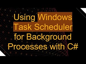 Using Windows Task Scheduler for Background Processes with C#