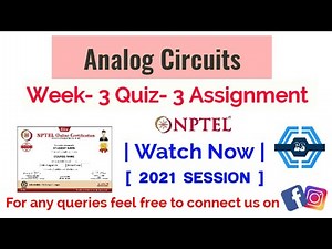 Analog Circuits | Week 3 Answers | NPTEL ||