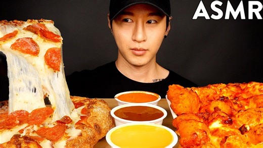 ASMR CHEESY PEPPERONI PIZZA & BUFFALO CHICKEN MUKBANG (No Talking) EATING SOUNDS Zach Choi ASMR