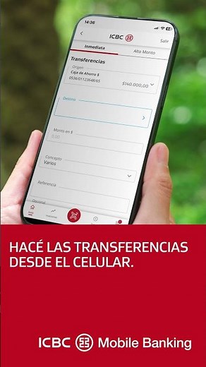 Con ICBC Mobile Banking transferir es fácil, cómodo y seguro.