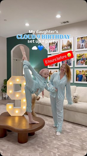 180K views · 6.6K reactions | Giving the phrase “Cloud 9” a whole new meaning and party makeover with iridescent balloons, lots of glitter, cotton candy clouds & a house full of happy little cheerleaders 懶﫧☁️ Help me set up + party prep a cloud 9 themed birthday party for my newly 9 year old during the chaos of the holidays… & do NOT get me started on how this is my LAST baby in single digits  #cloud9 #partyprep #birthdaygirl #millennialmom #tweenparty | JesssFam | Facebook