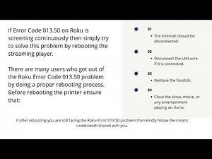 Easy Tips To Fix Roku Error Code 013.50