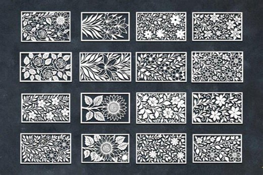 Laser Cut Floral Panel SVG Bundle: CNC Wall Art Patterns (digital Download - Etsy