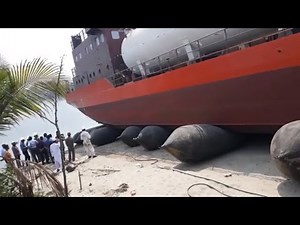 Ship Launching Video || Ship Launching using air bags || LPG Carrier Ship Launching