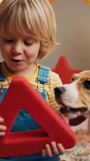 Learning Shapes with My Dog! 🔴 Red Triangle & 🔵 Blue Circle | Fun for Kids