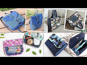 4 Old Jeans and Printed Fabric Ideas | DIY Denim Bags and Wallet | Compilation | Bag Tutorial