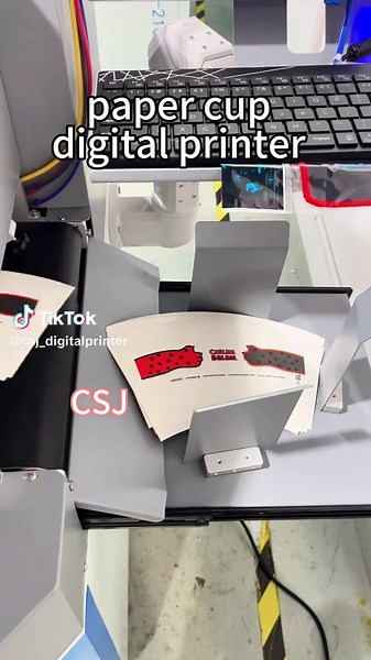 CSJ paper cup digital printer，fully automatic，full color，1 minute 200 pieces，throw away your silk screen machine immediately #papercup #digitalprinter #cmyk #cups #cupfan