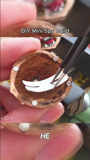 Hidden Camera Made from a Walnut Shell 🥜📷 | DIY Mini Spy Build #shorts