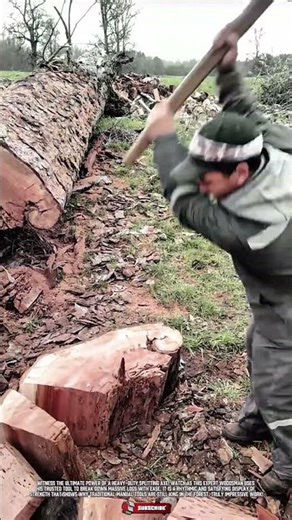 Strong Wood Cutting Tool Making Quick Work of Giant Fallen Trees