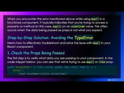 Fixing the TypeError When Using map() on Object Props in ReactJS