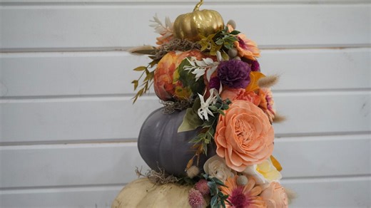 Decoupage Pumpkin Topiary
