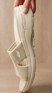 4.3K views | The Skechers Go Walk Arch Fit Slide — is effortlessly comfortable. With an ergonomic Arch Fit insole, lightweight construction, and a sleek neutral tone, it’s the slide that pairs with everything and goes anywhere. • All-day support, zero compromise • Lightweight and breathable • Natural tone for versatile style Where would you wear yours first — brunch or beach walk?  | Family Shoe Centre | Facebook