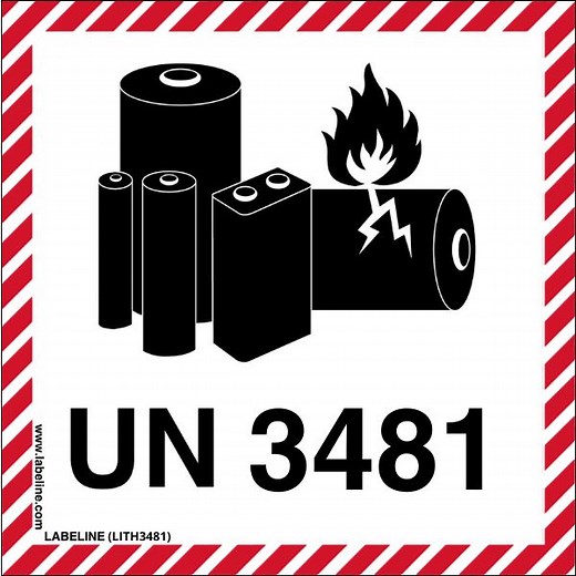 UN3481 Lithium Battery Handling Mark (Standard size) - Code LITH3481