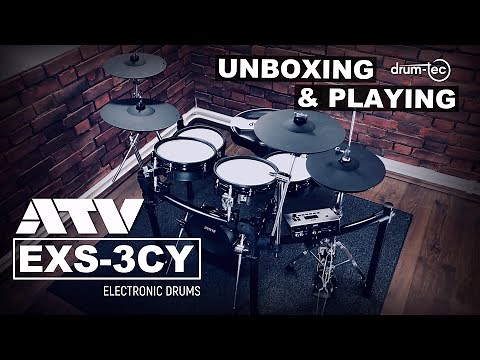 ATV EXS-3CY electronic drums unboxing & playing by drum-tec
