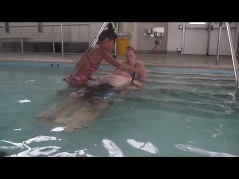 Lifeguarding Drill: Backboarding with Extrication off Stairs