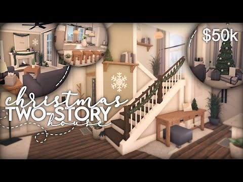 Bloxburg | 50K Two-Story Christmas Home | Speedbuild