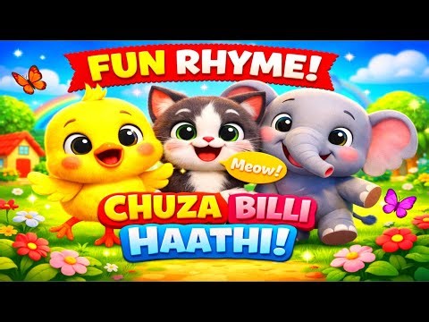 Chuza, Billi aur Haathi 🐥🐱🐘 | Hindi Nursery Rhymes for Kids | 3D Cartoon Animation