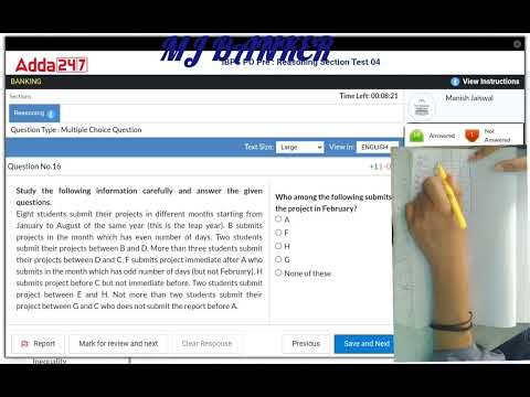 ADDA247 IBPS PO reasoning mock test new pattern mock test share your score #mocktest #ibpspo #ibps