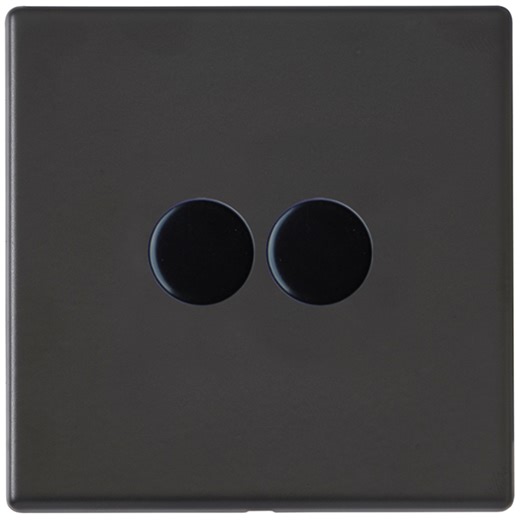 Hamilton LEDSTAT Hartland G2 Matt Black 2 Gang Rotary Master Wi-Fi 250W Smart Dimmer | UKES