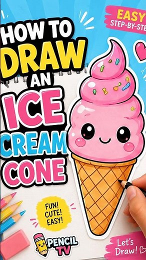 How to Draw an Ice Cream Cone #howtodraw #easydrawing #penciltv