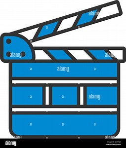 Movie Clap Board Icon. Editable Bold Outline With Color Fill Design. Vector Illustration Stock Vector Image & Art - Alamy