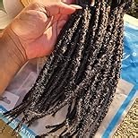 DAIXI Handmade Interlocking Sisterlocks Curly Tips 100% Real Human Hair Permanent Micro Locs Extensions (1B - 0.2cm, 6 Inch 10 Strands)