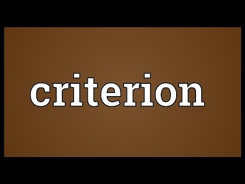 Criterion Meaning