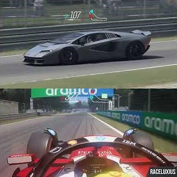 Lewis Hamilton Ferrari F1 2025 vs Lamborghini Countach LPI 800-4 at Monza