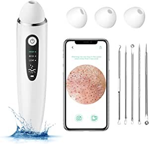 Blackhead Remover Pore Vacuum, 1080P WiFi Visible Facial Pore Ceaner, Skin Care Tool for Acne Pimples with 20X Magnification, Blackhead Extractor, Used for Extraction of Acne and Blackhead